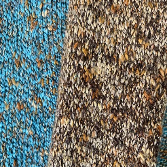 SOLD Christopher & Banks Blue & Brown Weave Sweater NWOT - Picture 4 of 13